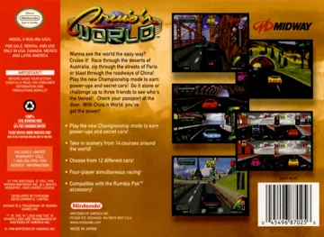 Cruis'n World (USA) box cover back